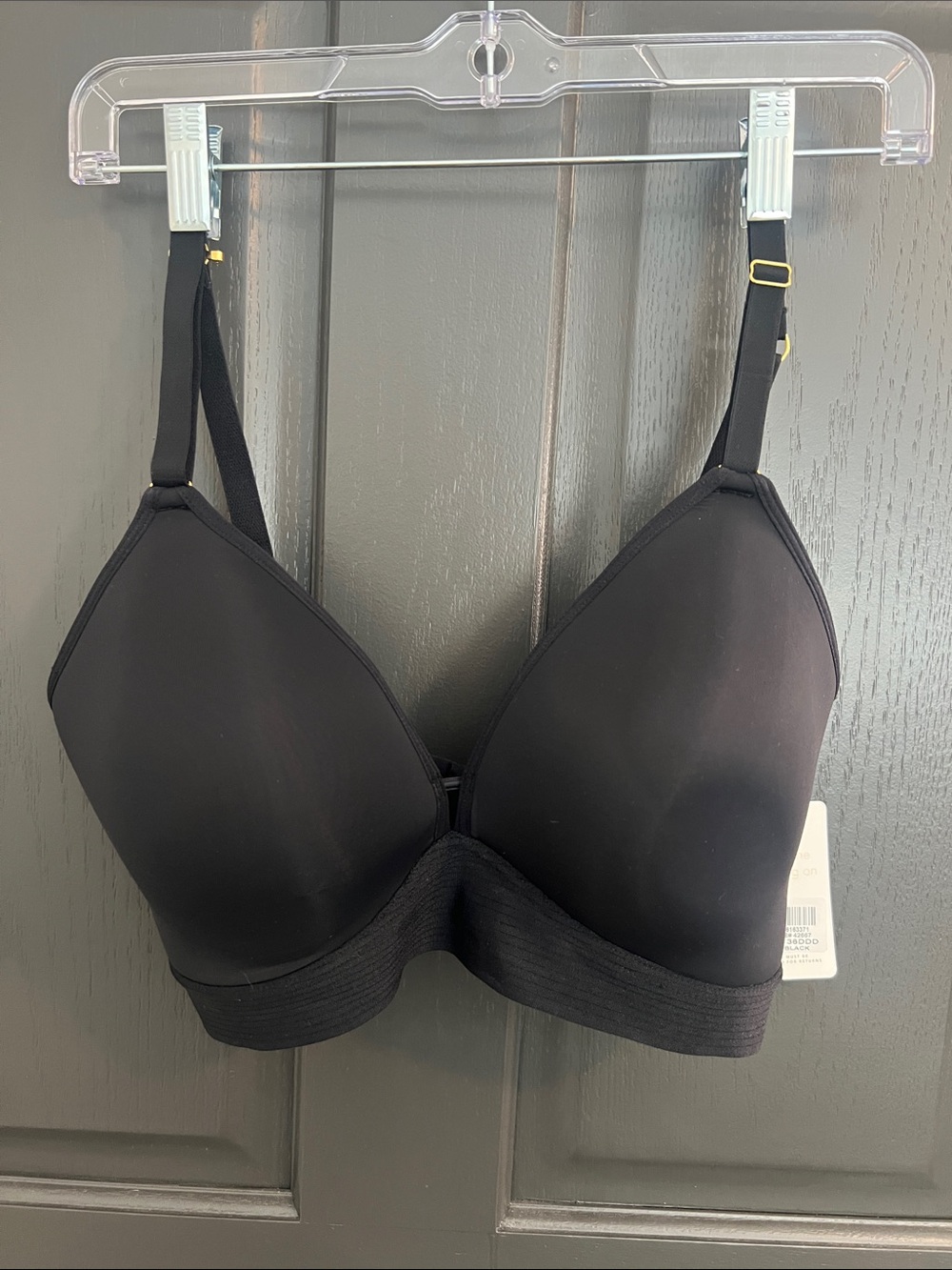 NWT Lively brand Everyday Smooth jet Black wire free T-Shirt Bra - 36DDD